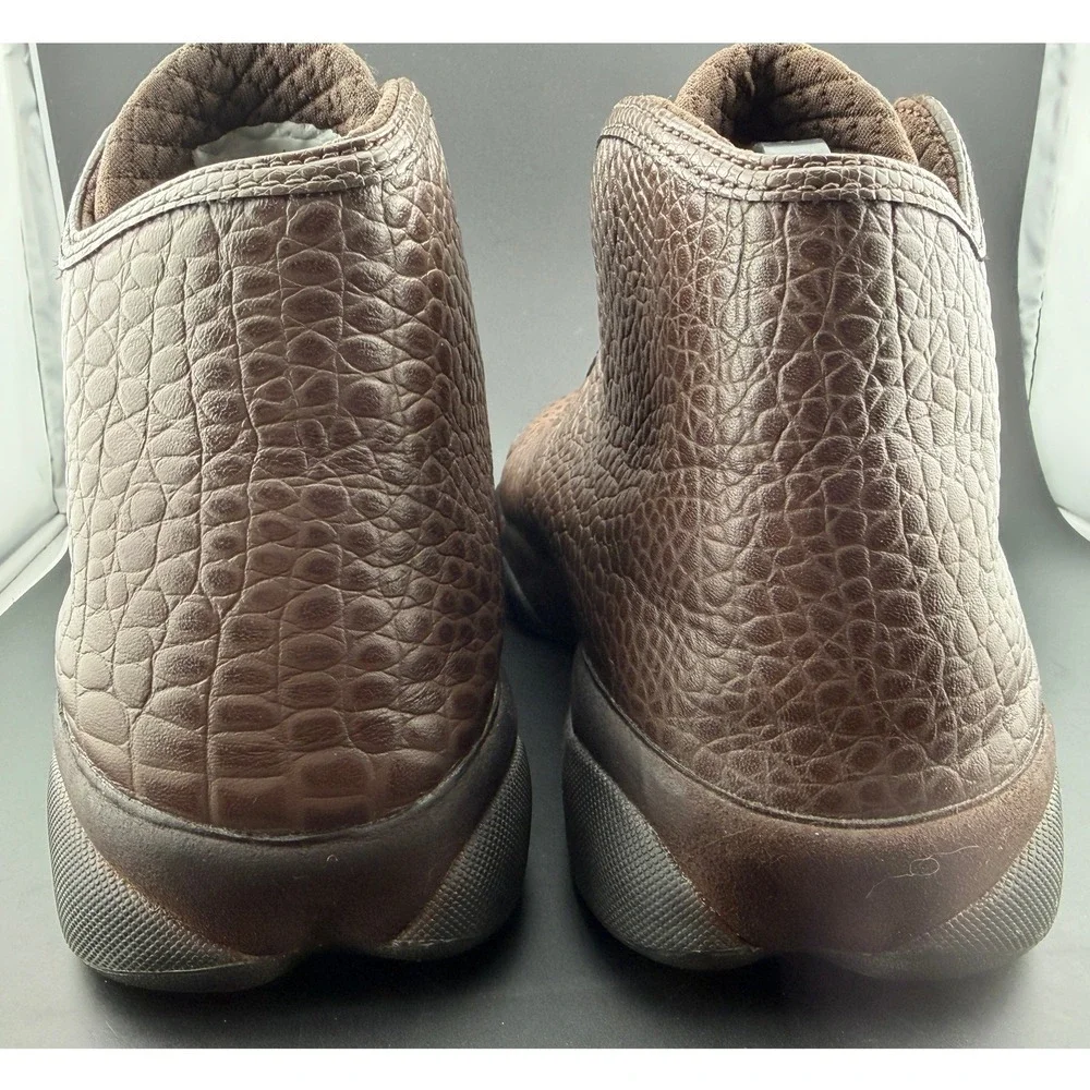 Air Jordan Horizon Premium Brown Croc-Leather Sneakers, 822333-205, Mens 10.5